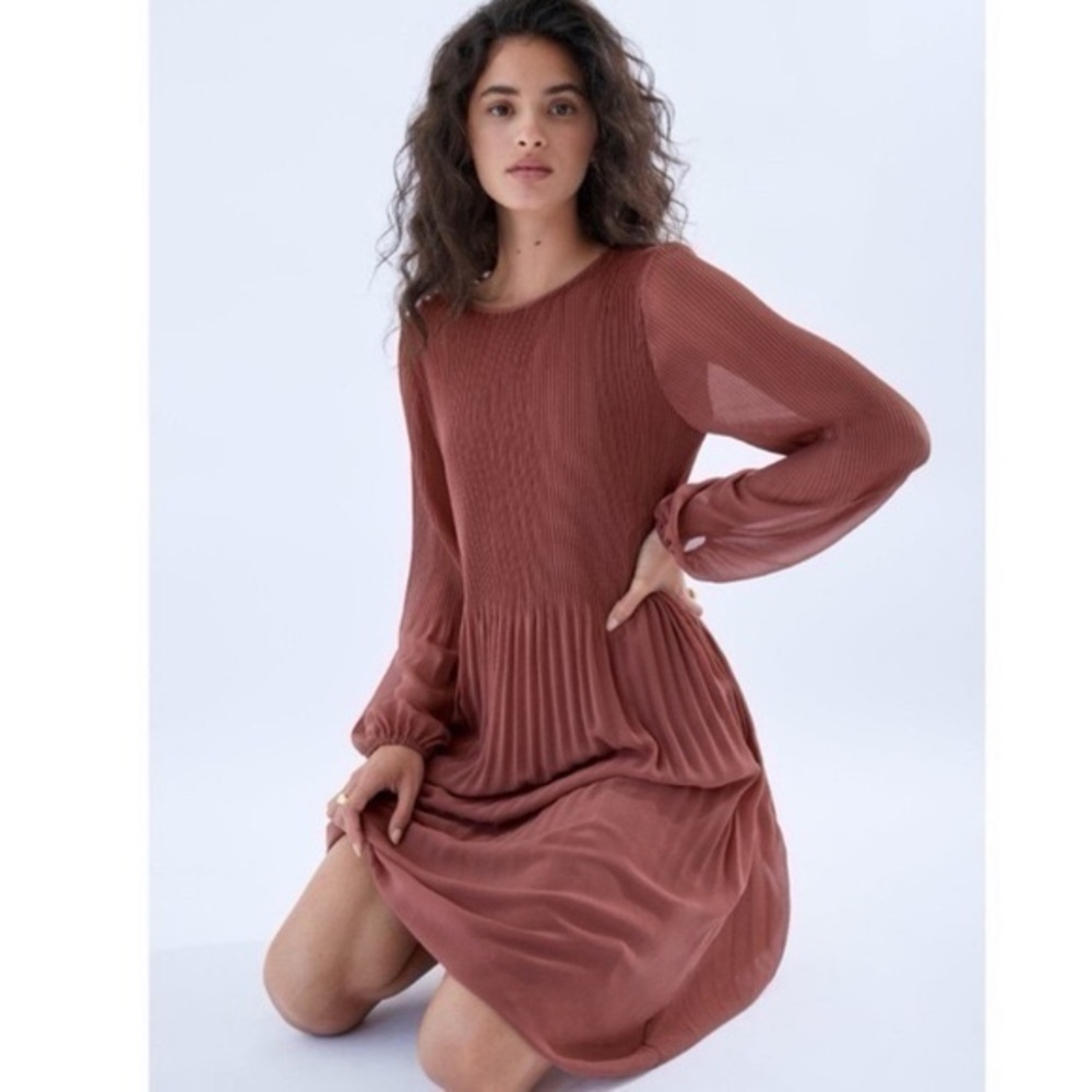 Aritzia Wilfred Daydreamer Mini Dress in Ash Rose Mauve